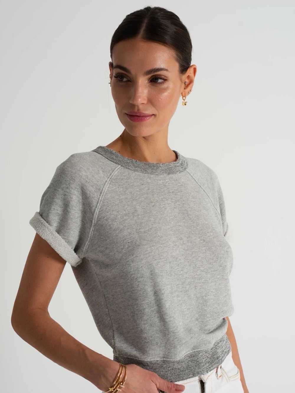 n:PHILANTHROPY Colby Crewneck Sweatshirt Heather French Terry Gray Size XS - Picture 2 of 10